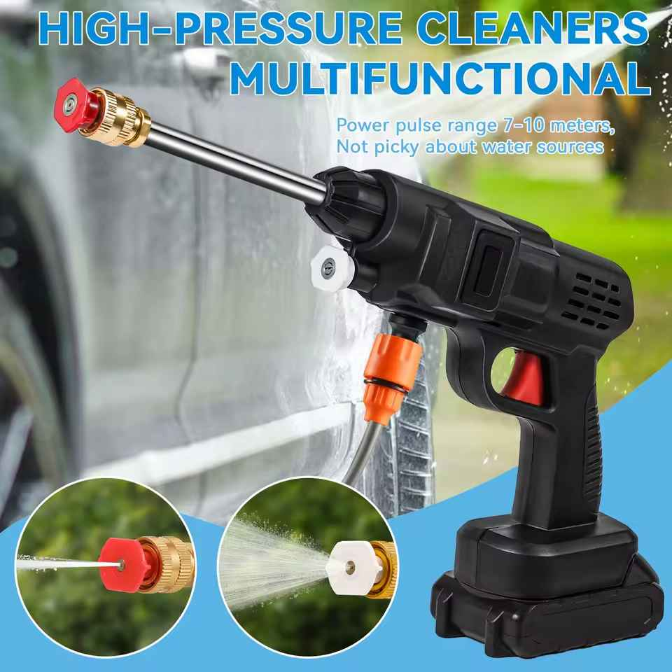 pistola de alta presión portátil LAVAJET™ | limpieza de autos con pistola a batería | boquilla ajustable para chorro de agua | hidrolavadora portátil inalámbrica | pistola de limpieza con doble batería recargable | uso de pistola LAVAJET en muebles de jardín | equipo de limpieza de alta presión para exteriores | pistola LAVAJET con depósito de agua