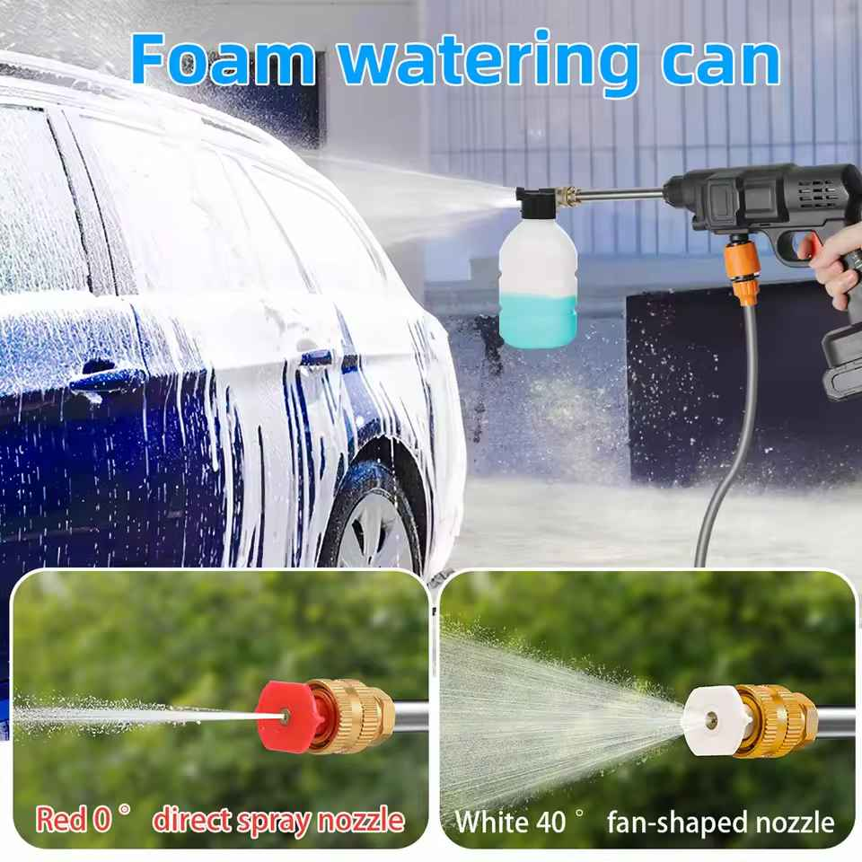 pistola de alta presión portátil LAVAJET™ | limpieza de autos con pistola a batería | boquilla ajustable para chorro de agua | hidrolavadora portátil inalámbrica | pistola de limpieza con doble batería recargable | uso de pistola LAVAJET en muebles de jardín | equipo de limpieza de alta presión para exteriores | pistola LAVAJET con depósito de agua